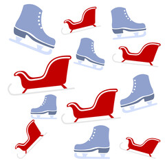 Santa Claus sleigh icon, holiday concept, vector illustration