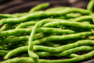 green beans, a healthy vegetable food, freshly harvested, farm produce