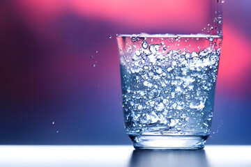 photo of a glass of water, a fresh and cold drink, refreshing