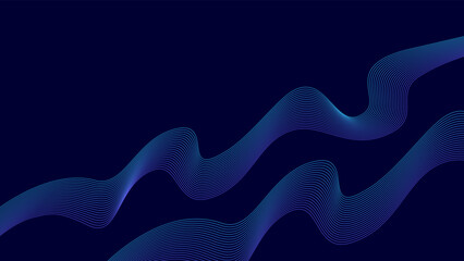 Dark background Blue wave lines. Flowing blue waves design Abstract digital wave. Flow. Line Vector illustration for tech futuristic innovation concept modern Background Graphic design EPS10  Curves