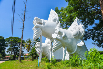 White sculpture giant Naga statue