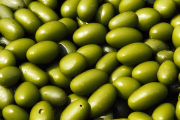 green olives, a source of olive oil, and a breakfast food item
