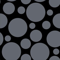 Abstract seamless pattern with gray different balls on black background.Illustration of overlapping colorful dots pattern for background abstract ornament.For invitation,flyer,banner,textile,fabric
