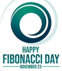Happy Fibonacci Day Background with Twirling sign inside a circle. Fibonacci Day wallpaper 