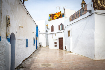 Obraz premium walled city, kasbah of the udayas, rabat, morocco, north africa, medina