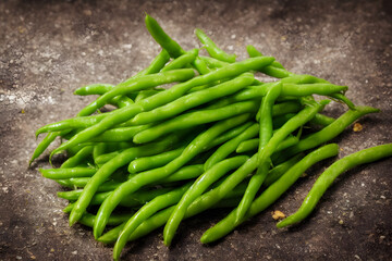 green beans, a healthy vegetable food, freshly harvested, farm produce