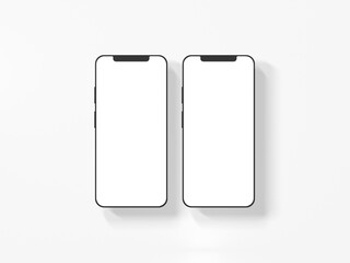 3D illustration. Devices smartphone mockup isolated on white background