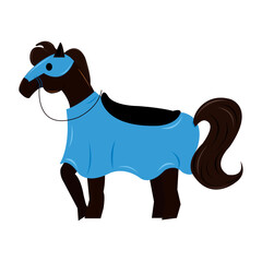 Isolated medieval cute horse animal Vector