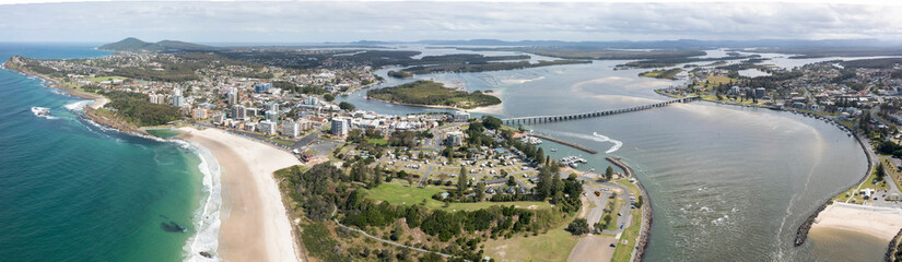 The northern New South Wales coastal town of Forster and  wallis lakes - obrazy, fototapety, plakaty