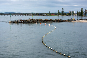 The shark safety net at Tuncurry beach on the  New South Wales north coast.