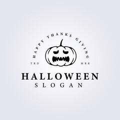 Fototapeta na wymiar funny halloween pumpkin vector logo illustration template design
