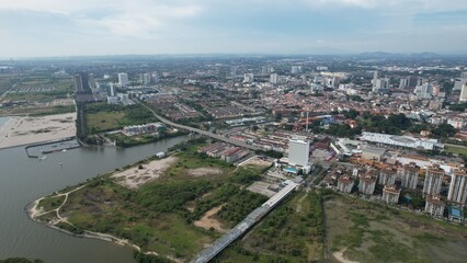 Fototapeta na wymiar Malacca, Malaysia - October 16, 2022: The Historical Landmark Buildings and Tourist Attractions of Malacca
