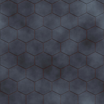Hexagonal simple seamless pattern, high resolution, grey and red colors texture