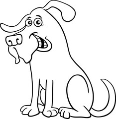 cartoon shaggy dog comic animal character coloring page