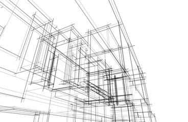 Linear architectural sketch of house  © Svitlana