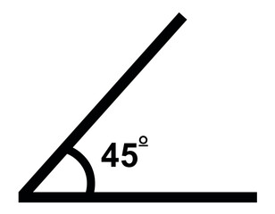 Vector illustration of 45 degree angle mathematical graph - obrazy, fototapety, plakaty