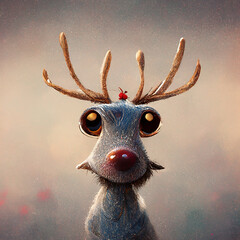 Cute and funny christmas reindeer