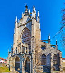 Carved stone exterior of Sedlec Cathedral, Kutna Hora, Czech Republic