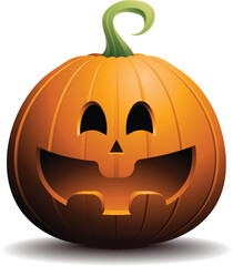 Helloween Cute pumpkin, smile. Autumn vacation. Eps10 vector illustration.