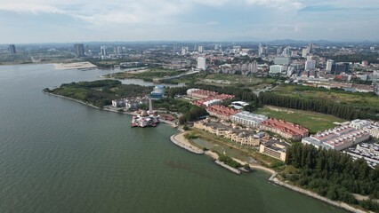 Malacca, Malaysia - October 16, 2022: The Historical Landmark Buildings and Tourist Attractions of Malacca