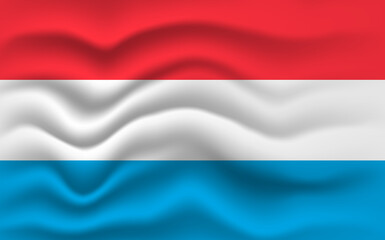 Luxembourg flag waving, closeup background. illustration