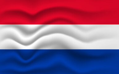 Netherlands flag waving, closeup background.  illustration