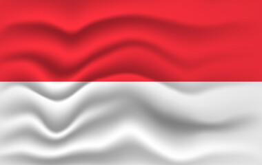 Indonesia flag waving, closeup background. illustration