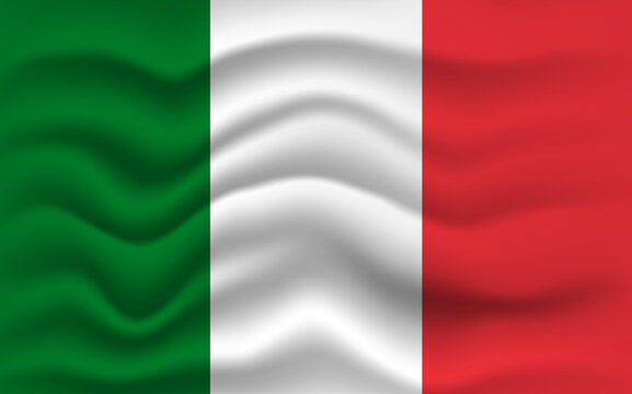Italy flag waving, closeup background. illustration