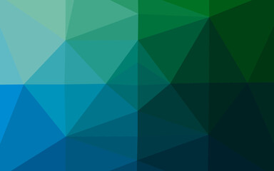 Dark Blue, Green vector triangle mosaic cover.