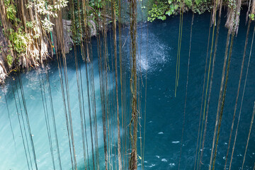 Ik Kil cenote is Archeological Park near Chichen Itza, Yucatan, Mexico
