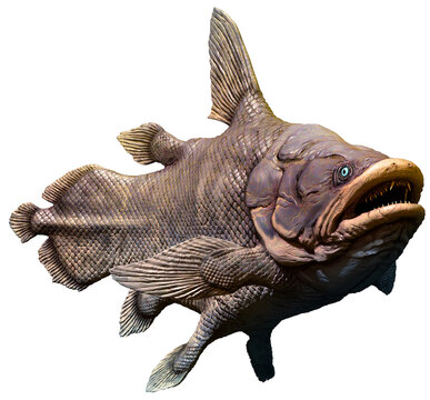 Mawsoniar prehistoric fish 3D illustration	