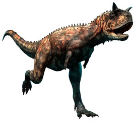 Fototapeta premium Carnotaurus from the Cretaceous era 3D illustration 