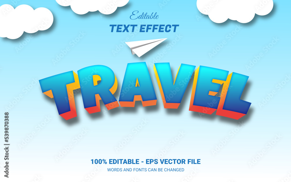Canvas Prints travel editable 3d text effect