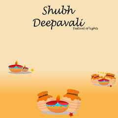 illustration of shubh deepavali, festival of light among indian. 