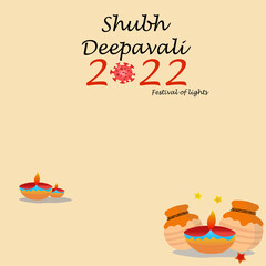 illustration of shubh deepavali, festival of light among indian. 
