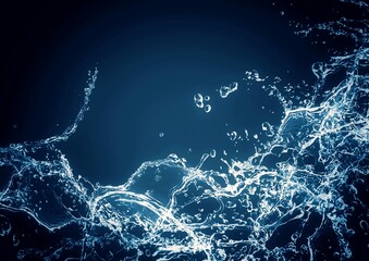 3d illustration of abstract water splash swirling in the dark