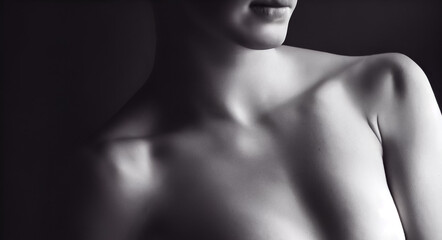 beautiful shoulders of a girl, detail of a female body