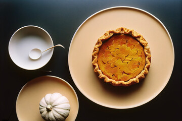 close up of an pumpkin pie