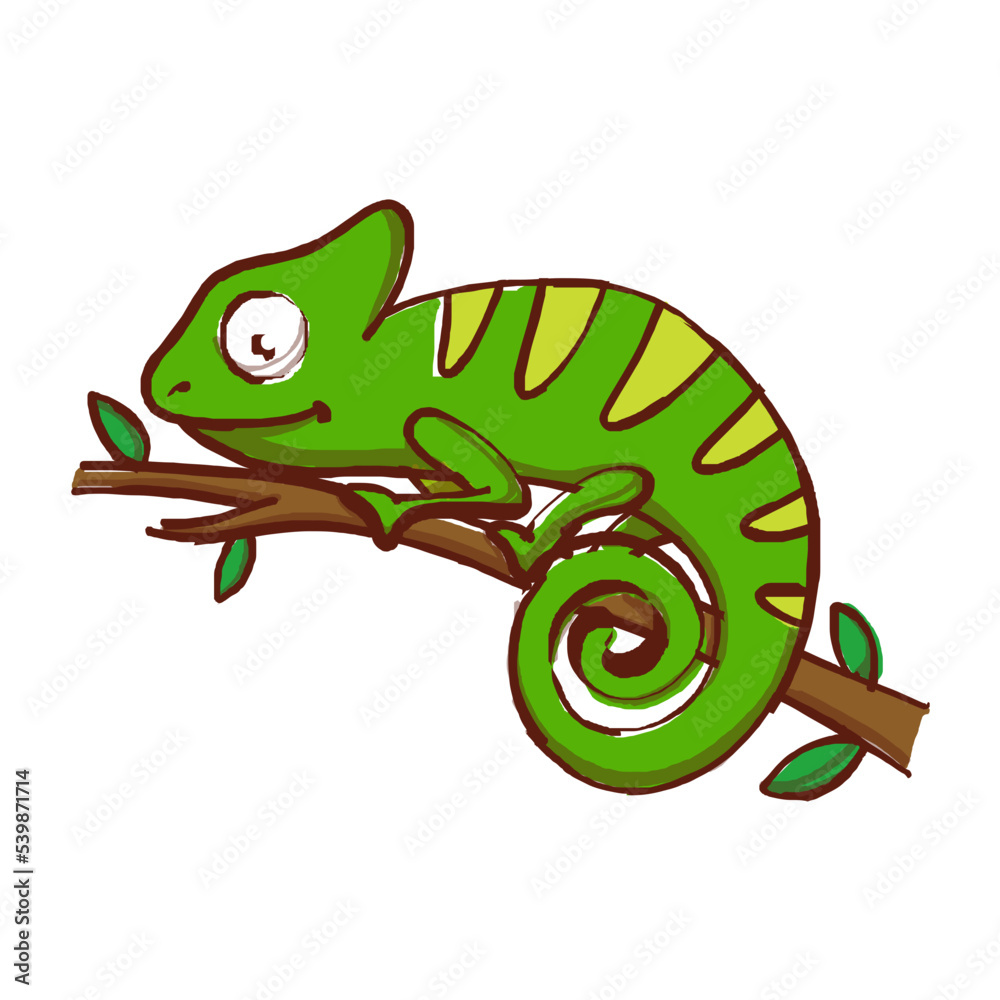 Wall mural chameleon cartoon illustration