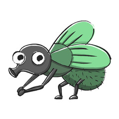 cartoon fly and bug