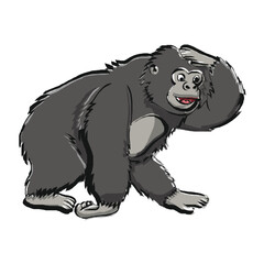 orangutan animal cartoon. monkey character