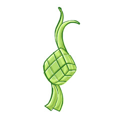 Islamic icon. Ketupat is muslim food in ramadan