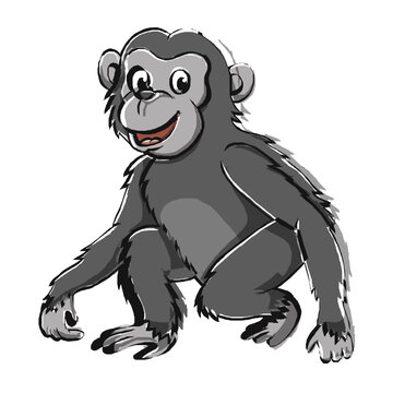 orangutan animal cartoon. zoo monkey character