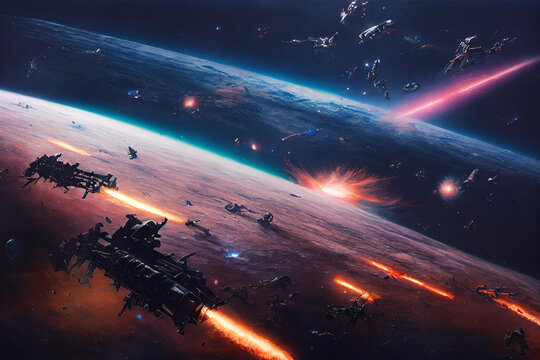 space opera battle illustration 