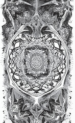 Decorative black and white gothic ornament, base for tattoo