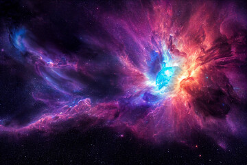 Fototapeta na wymiar colorful nebula illustration 