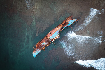 Sunken Boat in the Sea