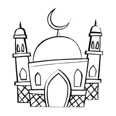 mosque cartoon vector illustration