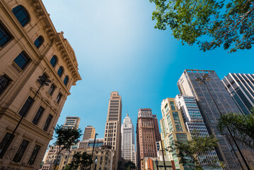 Fototapeta na wymiar View of Tall Buildings in Sao Paulo City Downtown
