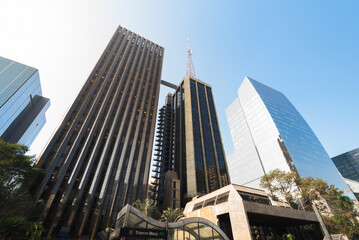 Obraz premium Modern Architecture Office Buildings in Paulista Avenue in Sao Paulo, Brazil